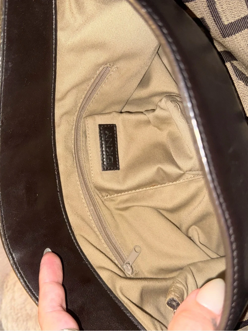 Vintage* DKNY Dark Brown Leather Crossbody Messenger Bag